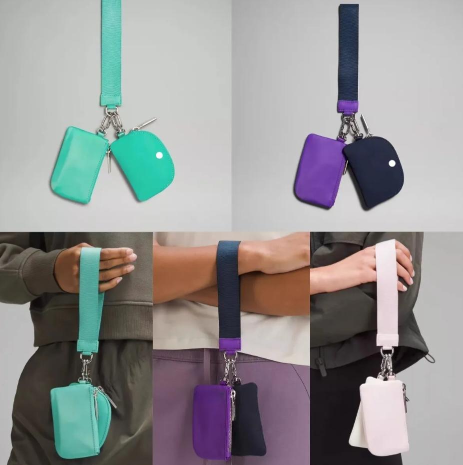 Party Favor Yoga wristlet clutch bag keychain wallet Yoga Nylon Belt Waist Bags mini Designer purse with detachable zipper wrap around wrist le keyc