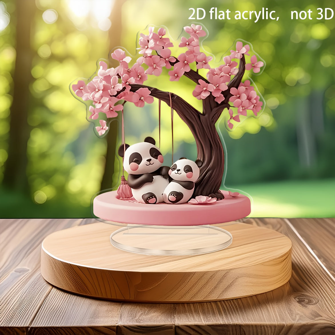 TEMU 2d Flat - Bohemian And Cherry Tree Desktop Decorations - With Stand - Decorative No Electricity Needed - Ideal For Office - Coffee Shop - Home