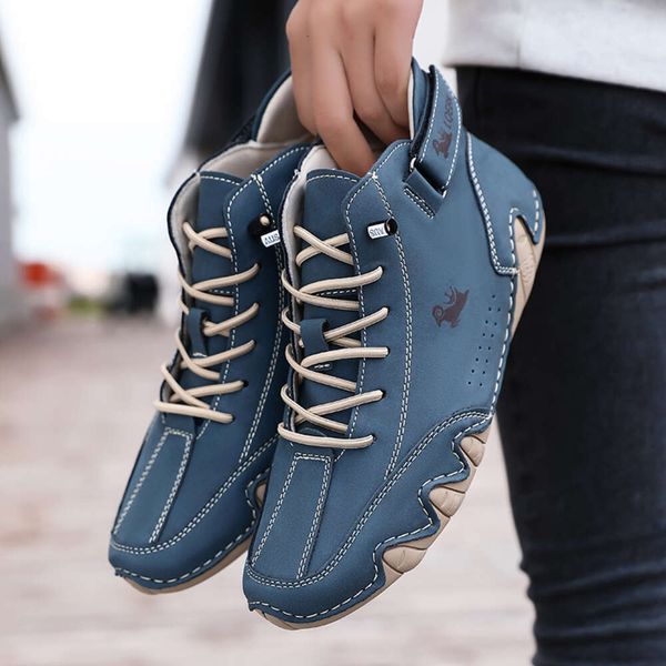 Leather Casual Sneakers for Men Fashion Outdoor Walking Loafers Shoes Comfortable Footwear Man Boots 2024 New In dhshoesad