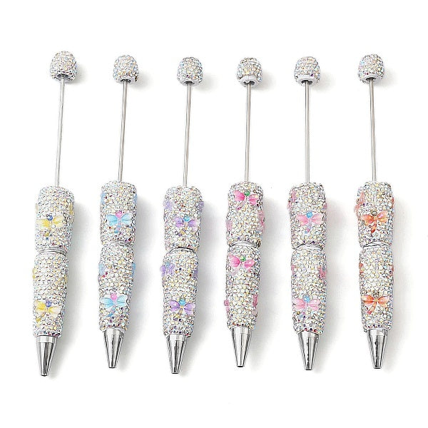 Polymer Clay Rhinestone and Dragonfly Resin Beadable Pen