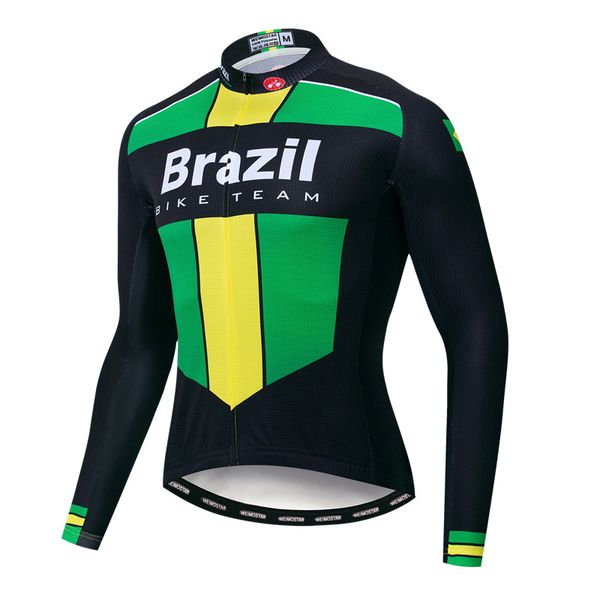 2021 Pro Team Cycling Jersey Men Long Sleeve MTB Bike Jersey Tops Spain Brazil Country Bicycle Clothing Racing Shirt Maillot