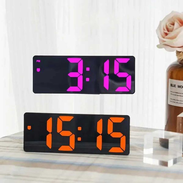Color LED Wall Clock Electronic Product Eleksmaker Digital Clock Brightness Adjustable Number Consumer Electronics Alarm Clocks Y240904