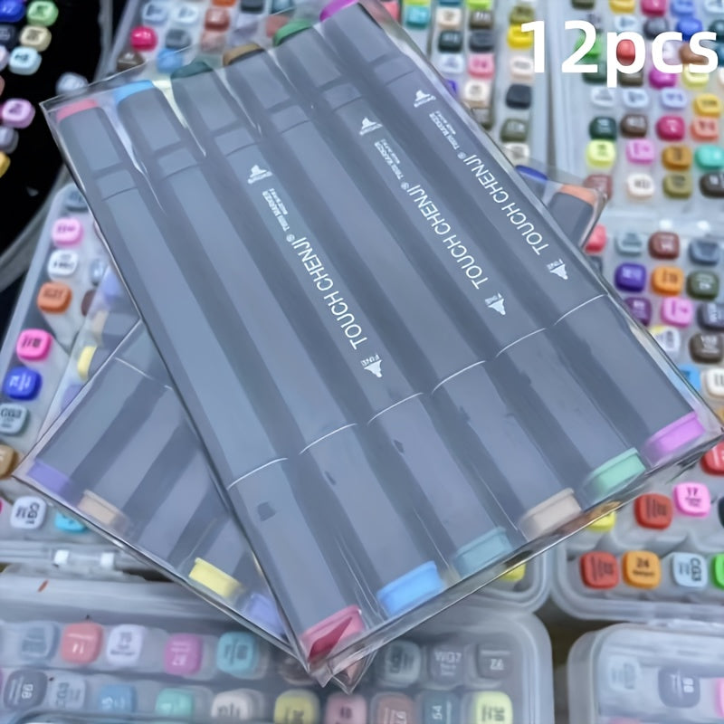 TEMU 168-80-60-36-12pcs High- Headed Art Markers, Office Supplies, Art Supplies, Suitable For Sketching, Annotation, And Coloring, Artists And