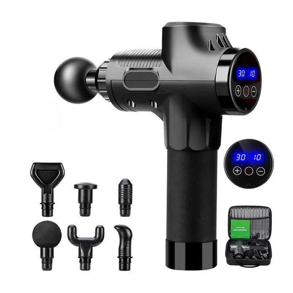 Massage Gun Smart Touch Screen Massage Gun High Frequency Body Muscle Relaxation Electric Massager With Portable Bag Therapy Gun For Fitness