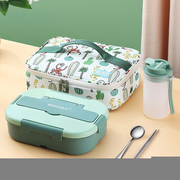 Lunch Boxes Fashion Microwave for Kids School Plastic Food Container LeakProof Bento with Compartment 221202