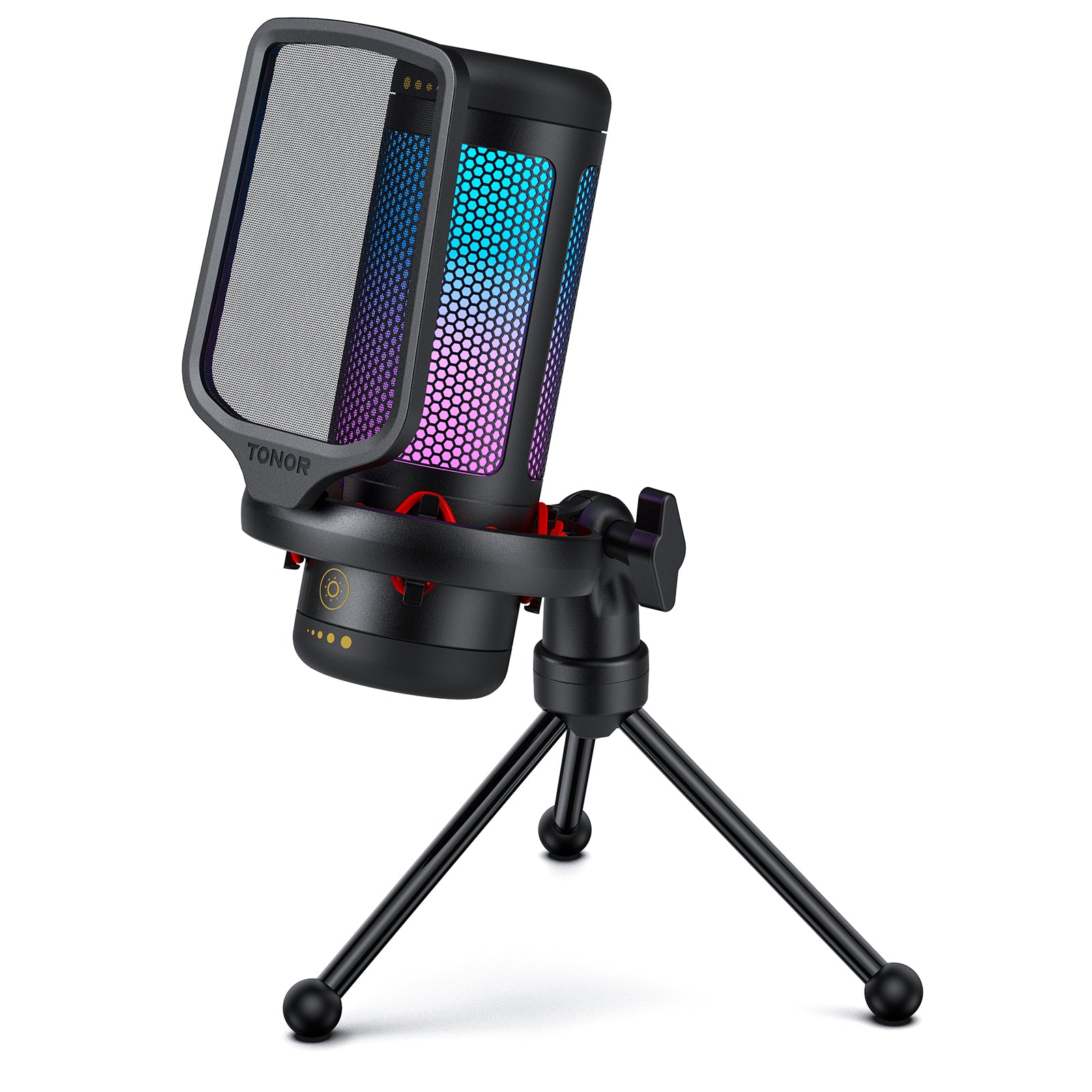 TEMU Usb Microphone For Pc Computer, Condenser Mic With Adjustable Rgb & Brightness, Quick Mute, Control, For Streaming, Podcasting, Recording, Ps4-5