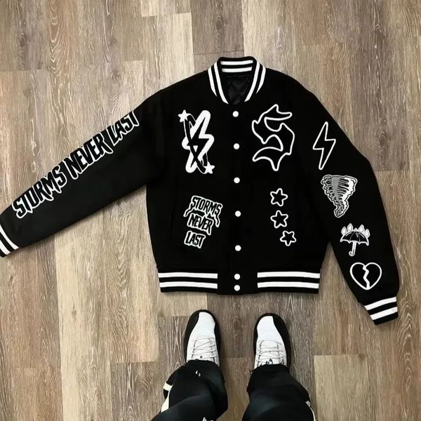 Jaqueta de moda Y2K Jacket Opendedize Trend Personality Pattern Jacket mens Harajuku Hip-Hop Gothic Street Clothing 250114
