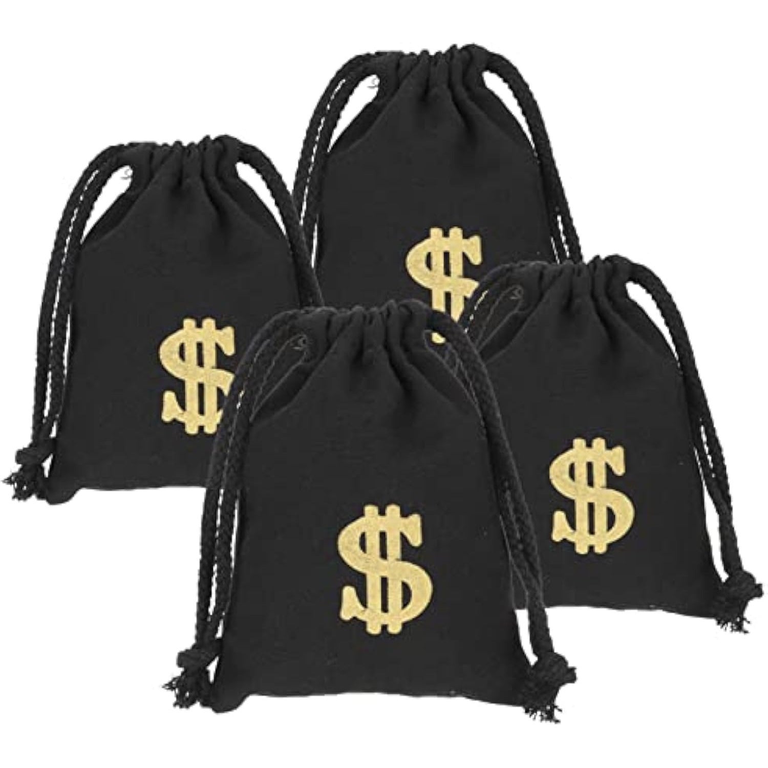 TEMU 2-4pcs Dollar Sign Canvas Drawstring Bags - Jewelry, Cosplay & Party Favors