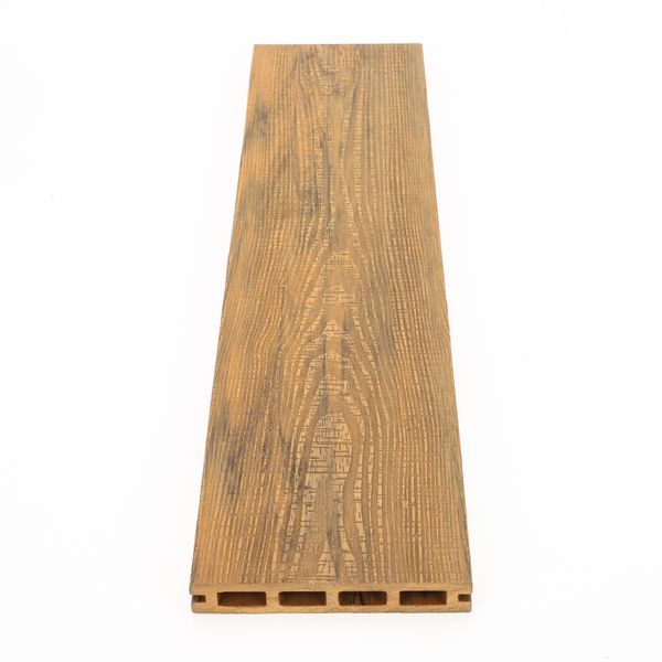 Hot outdoor waterproof 3D embossed square hole wood grain wood plastic floor