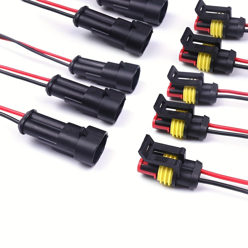 TEMU 5 Sets 2pin Electrical Wire Cable Connector Male Female Way Plug Kit