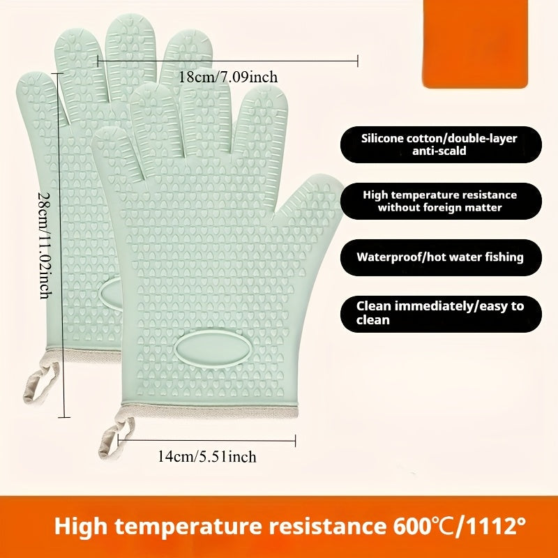 TEMU 1 To Of Thickened Heat-insulating And Heat-resistant Gloves, Kitchen Breathable Oven Gloves, And High-temperature Resistant Microwave Gloves For