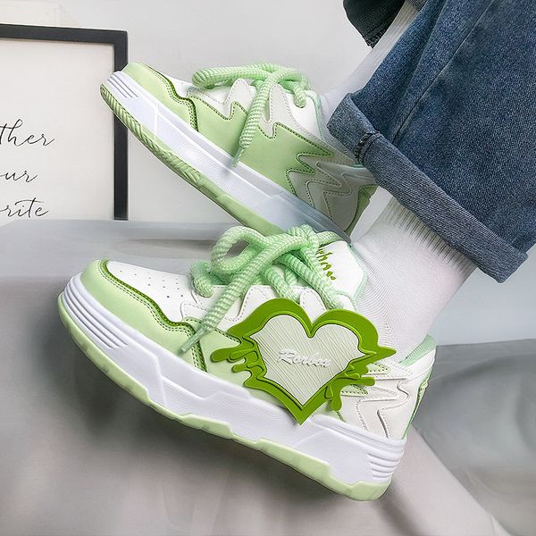 Women&#039;s and men&#039;s contrasting color splicing design height increasing lightweight casual shoes