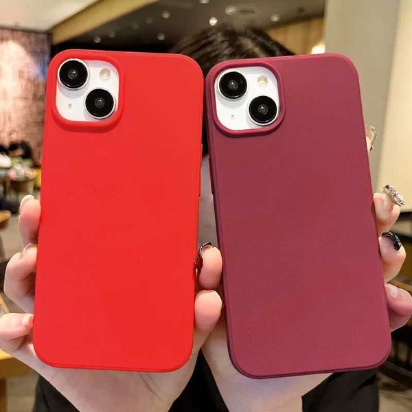 Luxury solid color soft phone case suitable for iPhone 16 15 11 12 14 13 Pro Max 16Plus camera bumper shock absorption protection matte cove