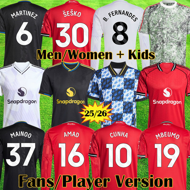3XL 4XL 25 26 MAINOO CUNHA SESKO soccer jerseys MBEUMO Fans Player version FERNANDES Man football shirt Stone Roses Lifestyler MUTDES Pack Shirts ki