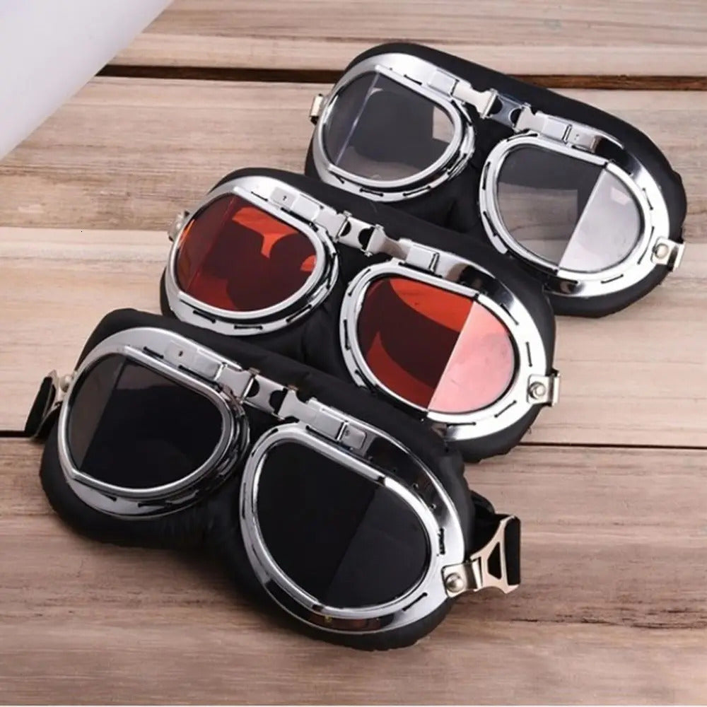 Retro Vintage Pilot Goggles Motor Protective Gear Glasses For Motorcycle Cruiser Cafe Scooter 250901