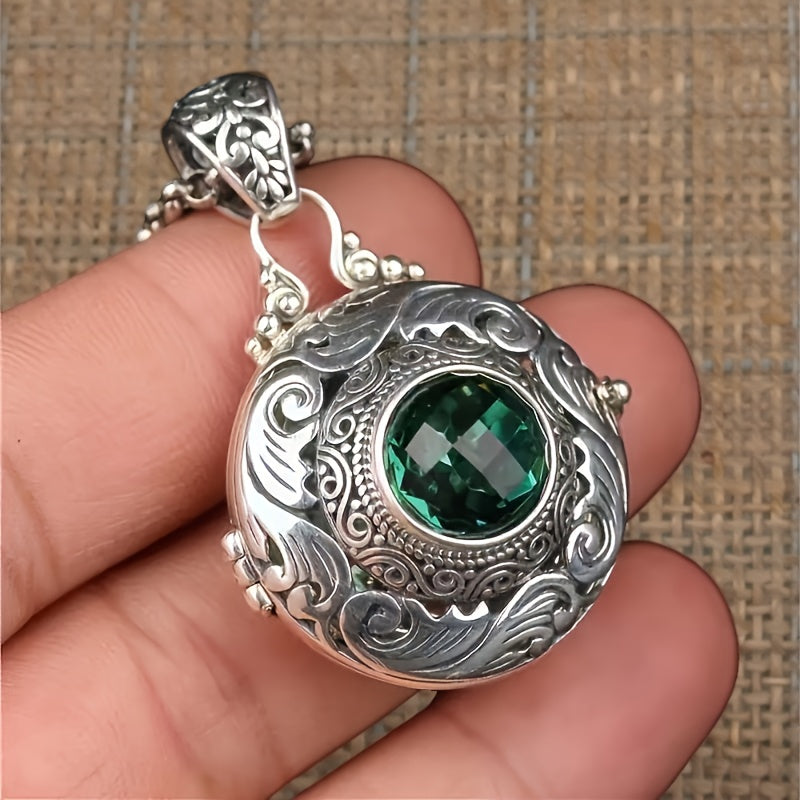 TEMU 925 Sterling Silvery Synthetic 5a Zirconia Retro Necklace, Women's Necklace, Fashionable Necklace, Necklace, Anti Allergy Necklace, Openable