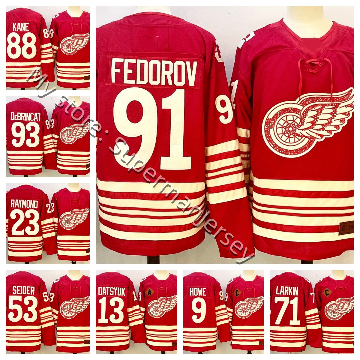 #71 Dylans Larkins detroites hockey jersey red wingsS jersey Lucas Raymond Moritz Seider Vladimir Tarasenko Patrick Kane Jonatan Berggren Alex DeBri