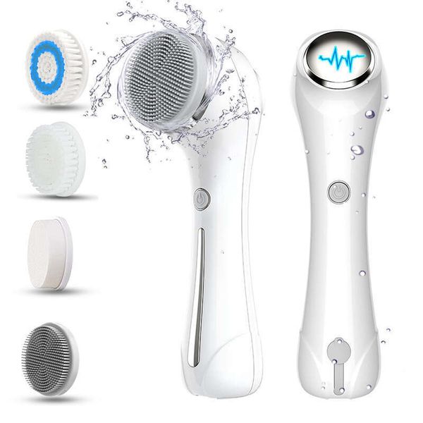 shanshi Hot Sale Dual Function EMS Skin Tightening Device Face Cleanser Electric Facial Cleansing Brush