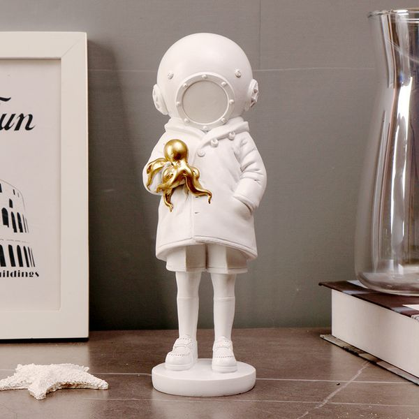 Decorative Objects Nodic DeepSea Diver Statues Banksy Sculptures and Figurines Home Decoration Living Room Decor Desk Accessories 230815