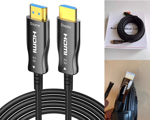 Fiber Optic HDMI 2.0 Cable 4K 60Hz 18Gbps Ultra High Speed HDR HDMI Male to Male For HD TV Projector Monitor 10m 15m 20m 30m 40m 50m