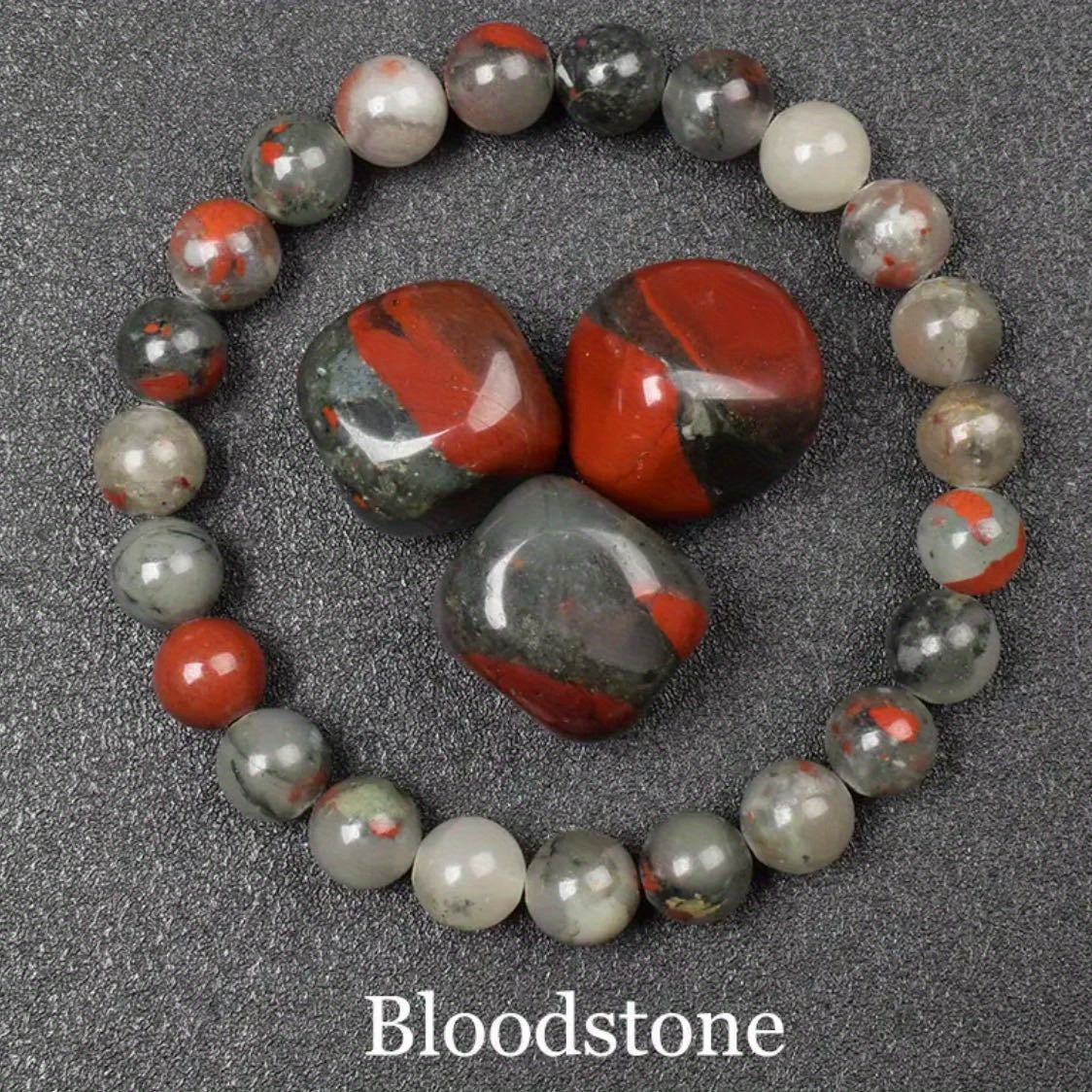 TEMU Handmade Red Grey Natural Stone Bracelet, High-quality Bracelet, Male And Female Birthday Gifts, Couple And Friend Bracelets, As Well As