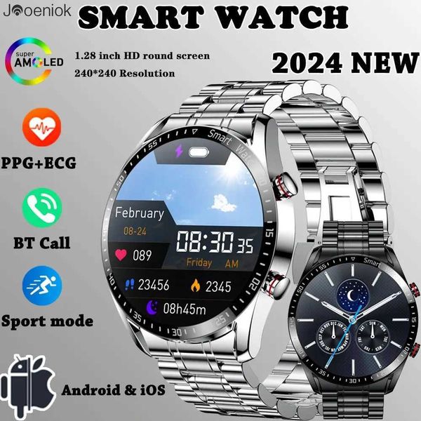 Para 2024, novo relógio inteligente Men 1,28 polegadas SN PPG+ECG Health Monitoring Call MTI Sport Modo Smartwatch Wen Z241225