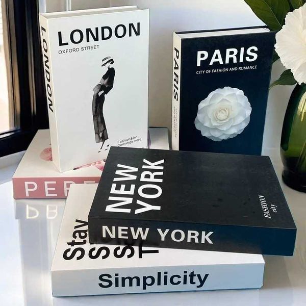 Paris Perfume Luxury Fake Book Storage Box Open Decorative Books Home Decor Coffee Table Bedroom Ornaments Interior DecorationXJ241228