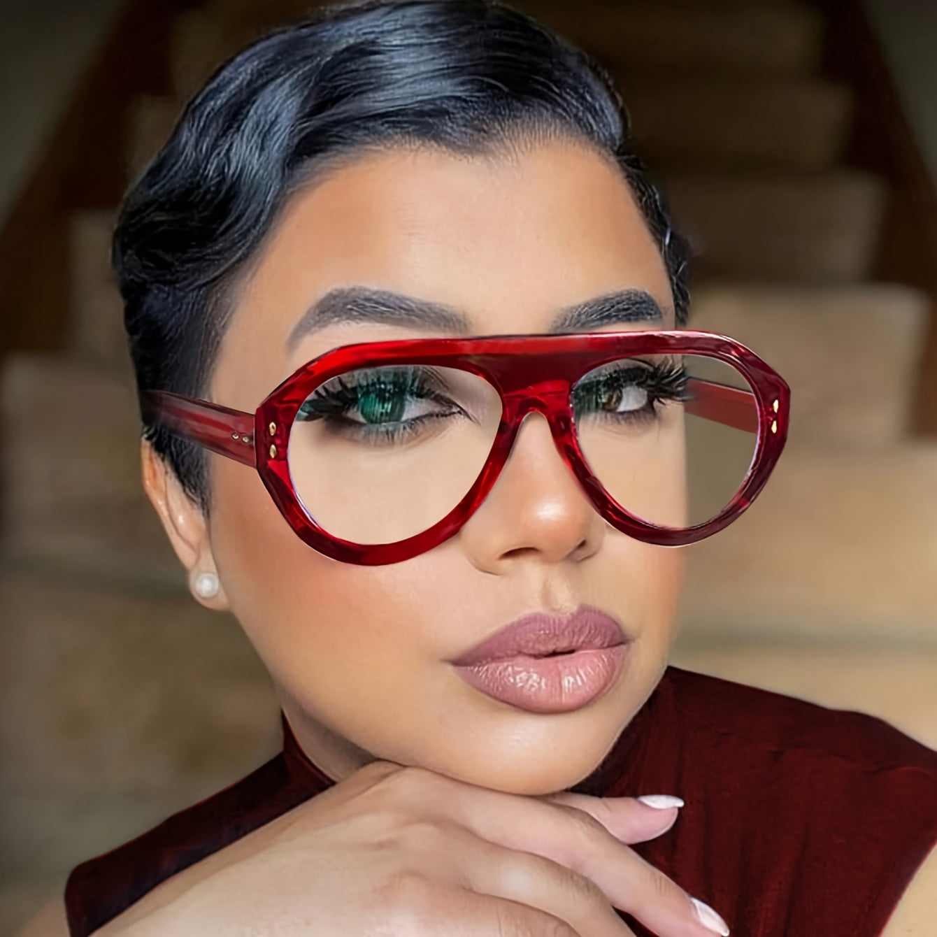 TEMU A Pair Of Oversized Trendy Glasses, Street Fashion Eyewear, Retro Casual Multifunctional Basic Glasses For Women In Autumn And Winter, A Stylish