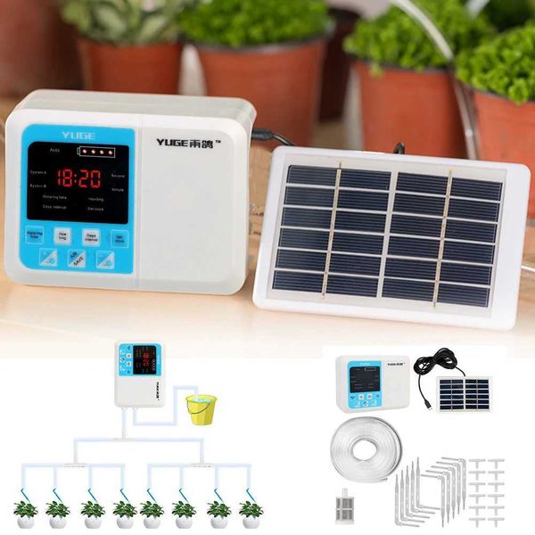 Garden Drip Irrigation Device Timer System Double Pump Controller Watering Device for Plants Intelligent Solar Energy AutomaticXJ241220