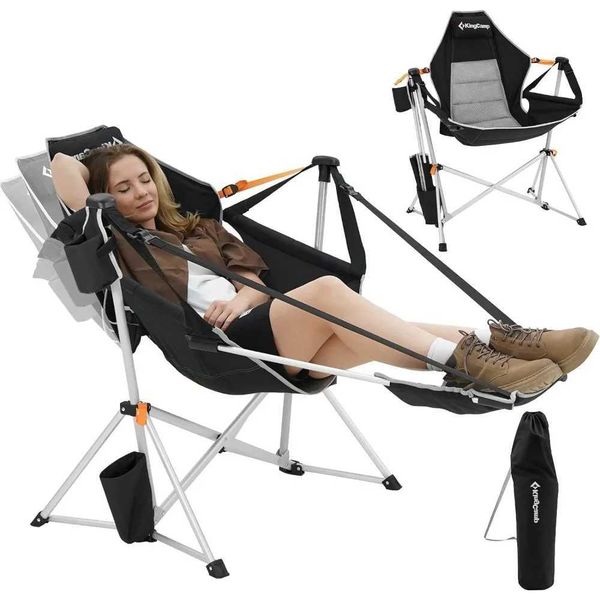 Hammock camping chair aluminum alloy adjustable backrest swing chair folding rocking chairW241111