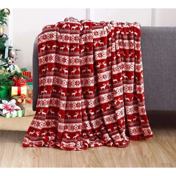 Veet Comfort Super Soft Chritma Print Fleece Blanket-Holiday Theme Home Decor Fuzzy Warm And Cozy Throw For Winter Bedding Couch 50 X 60 Inc