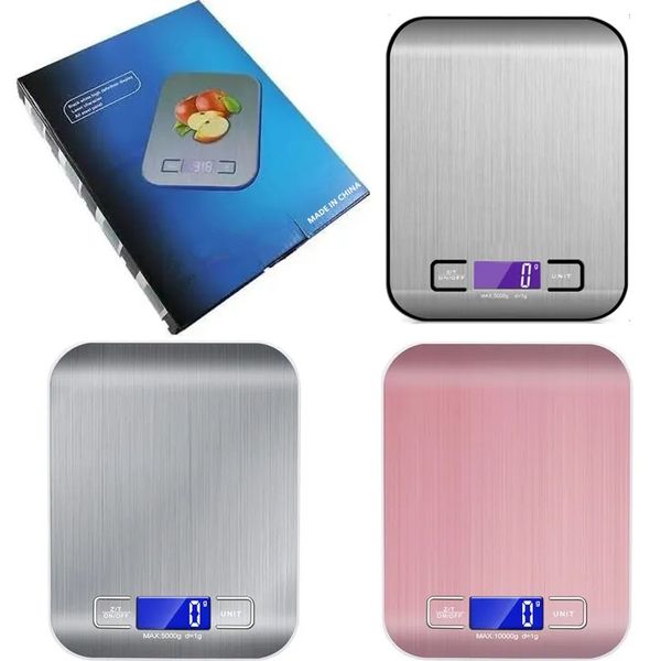 Electronic Digital Food Kitchen Scale 5kg 10kg-0.1g LCD Display 304 Stainless Steel Weight Grams Balance Measuring Food Scales Baking Small