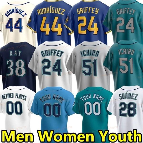 2023 City Connect Baseball Jersey Ken Griffey Julio Rodriguez Ichiro Suzuki Eugenio Suarez La Stella Castillo Gilbert Kirby Ray Clase Suarez