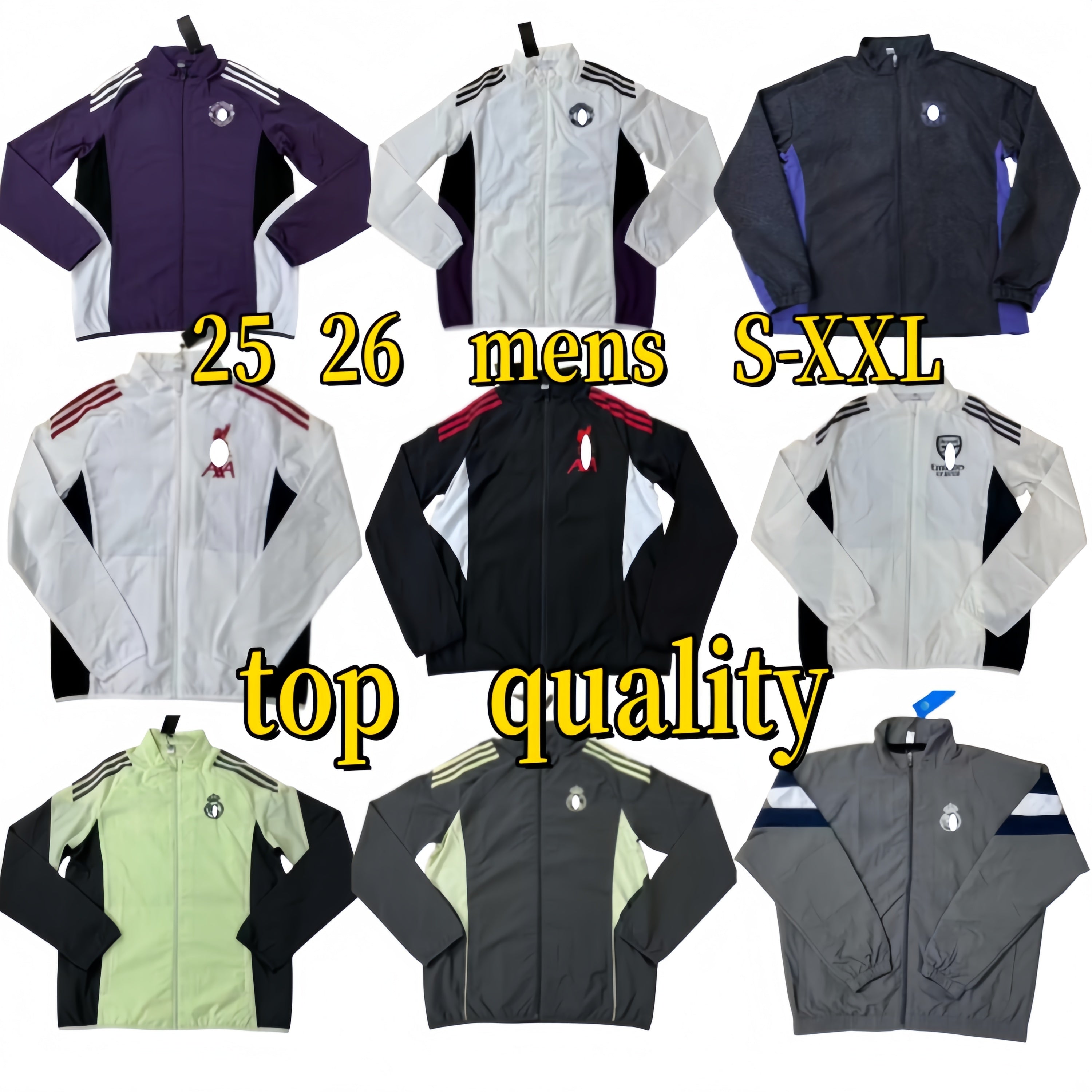 Mens 2025 2026 LFC Football jackets Arsen Tracksuits sport windbreaker uniTEd running fashion multiple outerwear coats Realmadrids jacket 888
