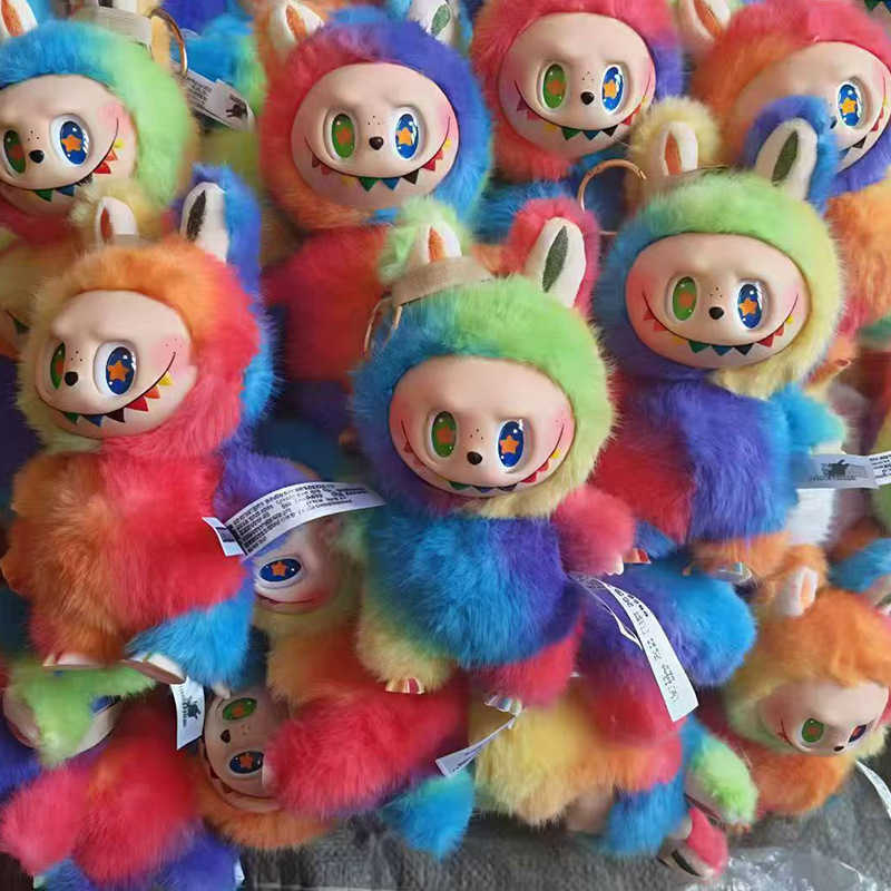 Ugly Cute Labubu 4th-6th Generation Macaron Color Tie-Dye Vinyl Face Blind Box Plush Toy Pendant L250821