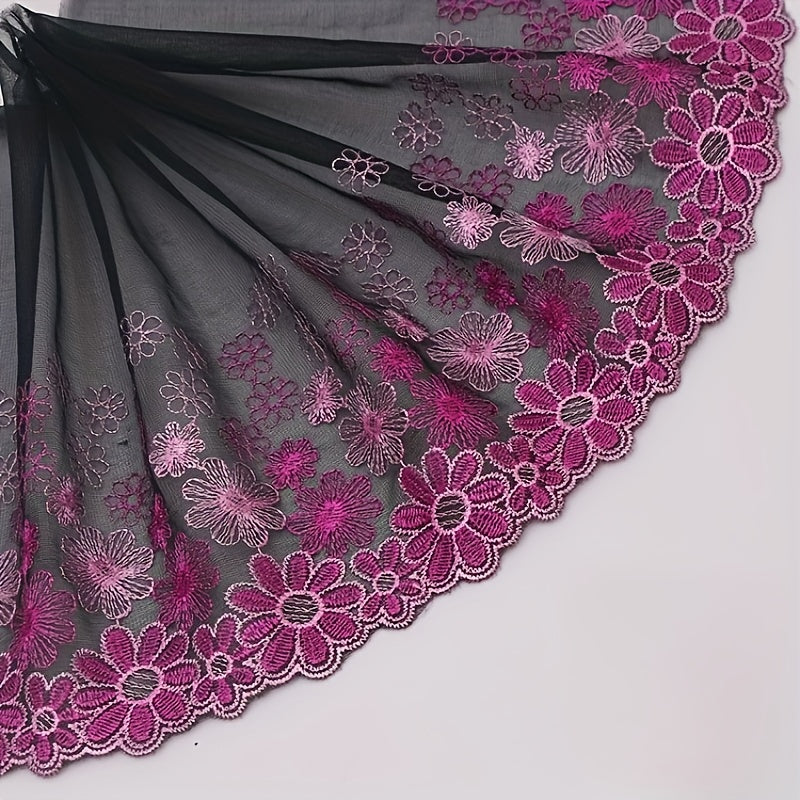 TEMU 1 Embroidered , 7.48" - Polyester For Diy Sewing, Curtains, Skirts & Crafts