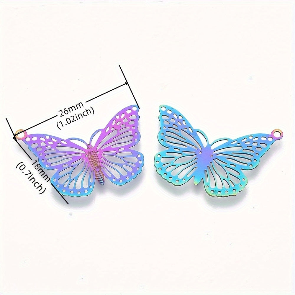 TEMU 50 Pcs Ion Plating (ip) 304 Stainless Steel Pendants, Metal Embellishments, , , 18x26x0.3mm, Hole: 1.2mm