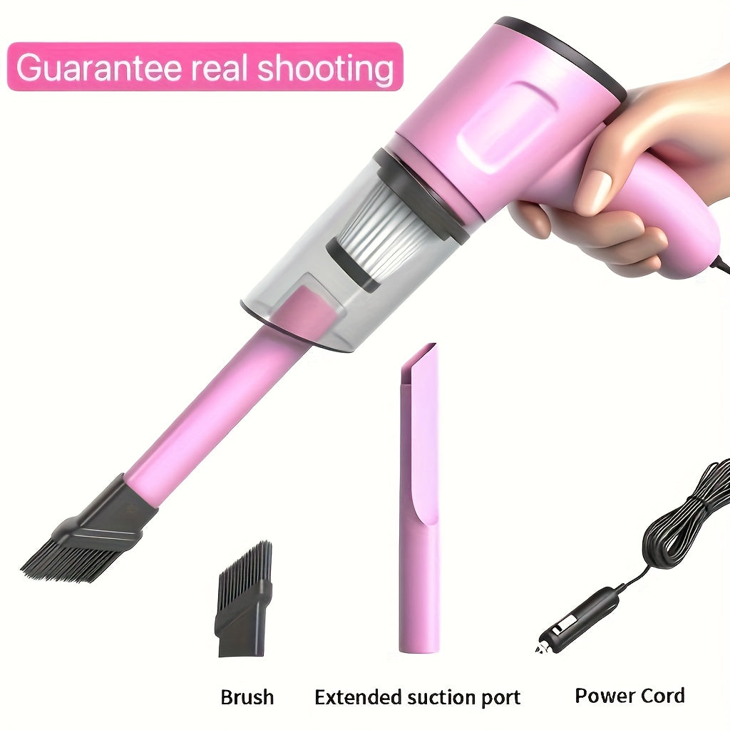 TEMU Portable Mini Handheld Car Vacuum Cleaner - Strong Suction, Cleaning, Pink & Cute, Multifunctional For Pet Hair, Cat Hair (super Power)pink Cute