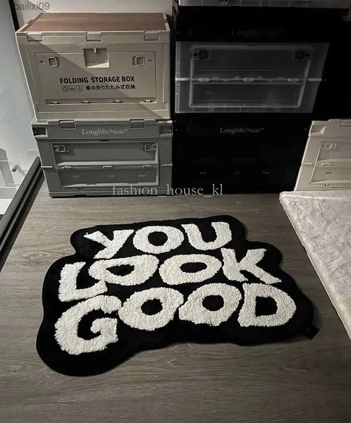 Letter Carpet Bedroom Bedside Bathroom Living Room Area Door Mat Chair Mat Fashionable Floor Mat Non Slip Water Absorbing f30