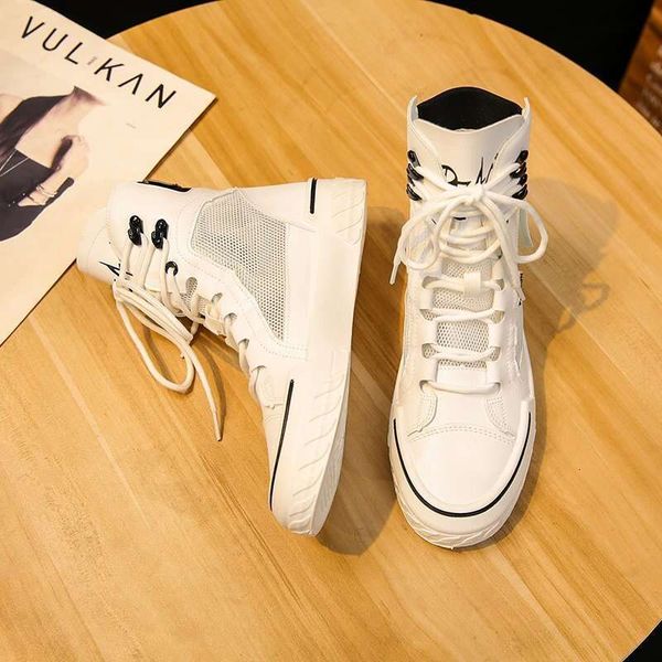 Canvas Mesh Lace-Up Sneakers, Summer Platform Breathable Casual Women&#039;s Sports Shoes 4