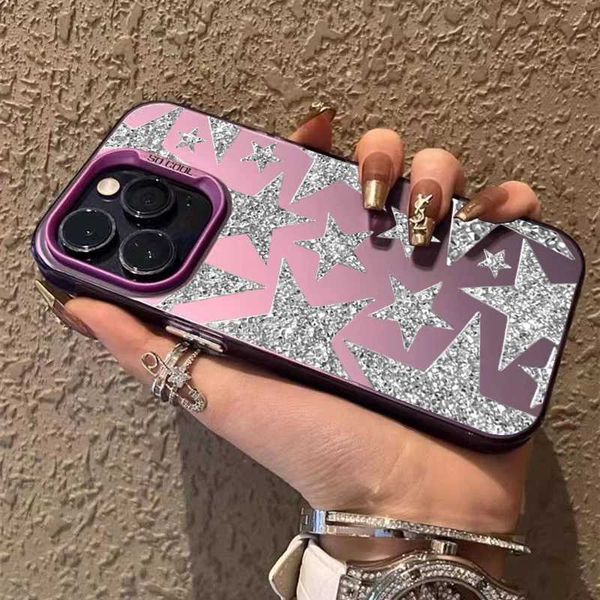Designer Phone Case Suitable for iPhone 16 Case Small Star Design TPU Basic Case for iPhone 11 12 13 14 15 Pro Max XS X XR 7 8 Plus SE2 Matt