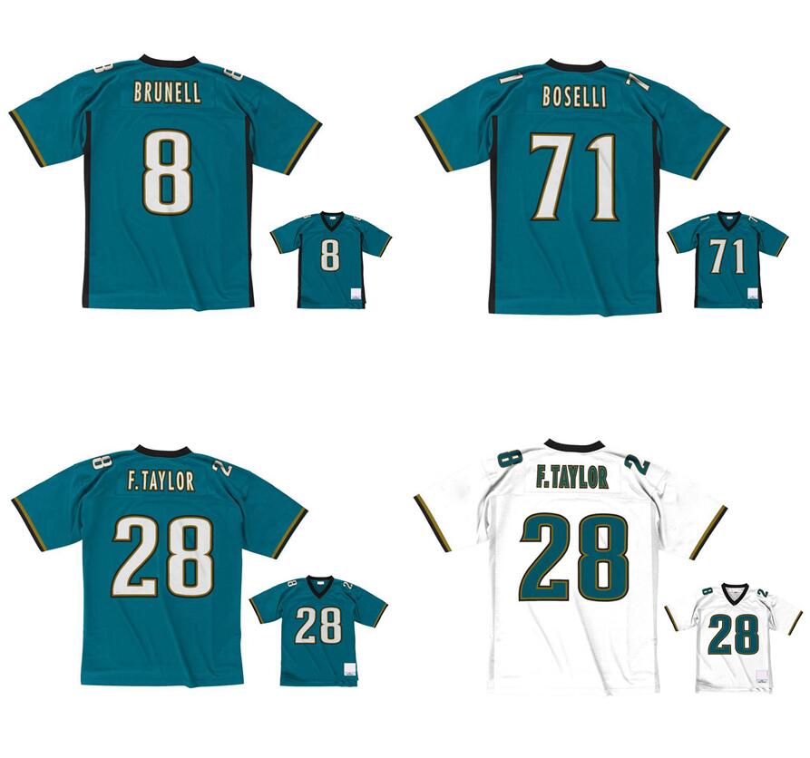 Stitched football Jerseys 28 Fred Taylor 8 Mark Brunell 71 Tony Boselli mesh Legacy Retired retro Classics Jersey Men women youth S-6XL