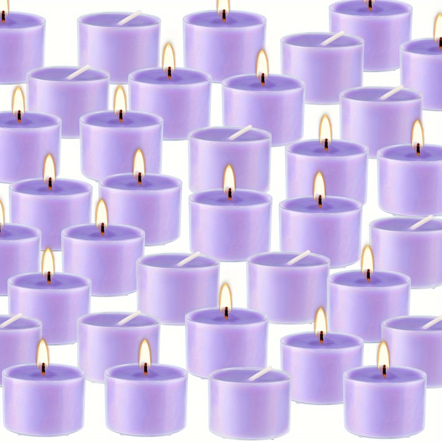 TEMU 100pcs Elegant Lavender Scented Soy Wax Candles - 8-hour Burn, Smokeless & , Romantic Evenings, Home Decor & Holiday Gifts