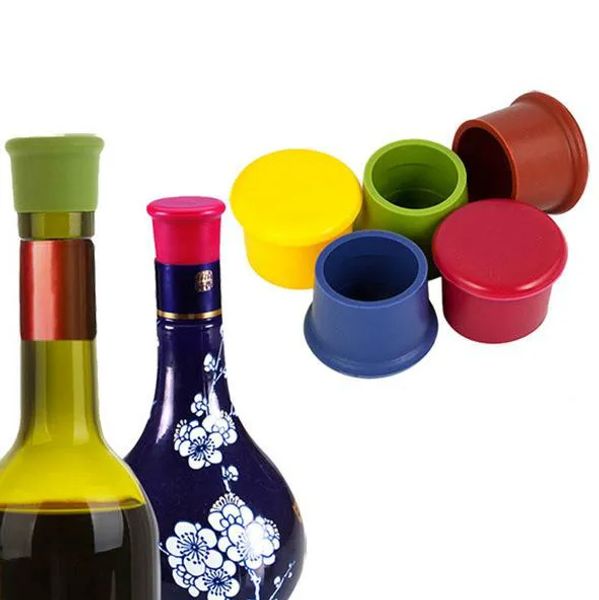 20PCS Durable 3.5*2.6cm Silicone Beer Bottle Caps 6 Colors Sealing Plugs Wine Cover Corks Lids Flip Tops LL
