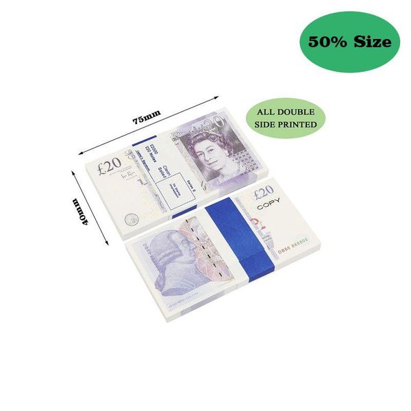 Novelty Games Prop Game Money Copy Uk Pounds Gbp 100 50 Notes Extra Bank Strap - Movies Play Fake Casino Po Booth Drop Delivery Toys G Osx