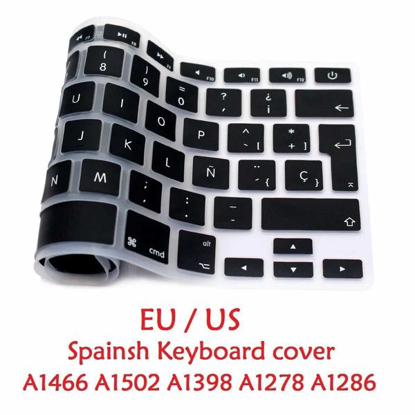 Keyboard Covers Suitable for Macbook Pro Retina 13 15 Air 13 EU US Spain keyboard cover soft silicone A1466 A1278 A1286 keyboard protector s