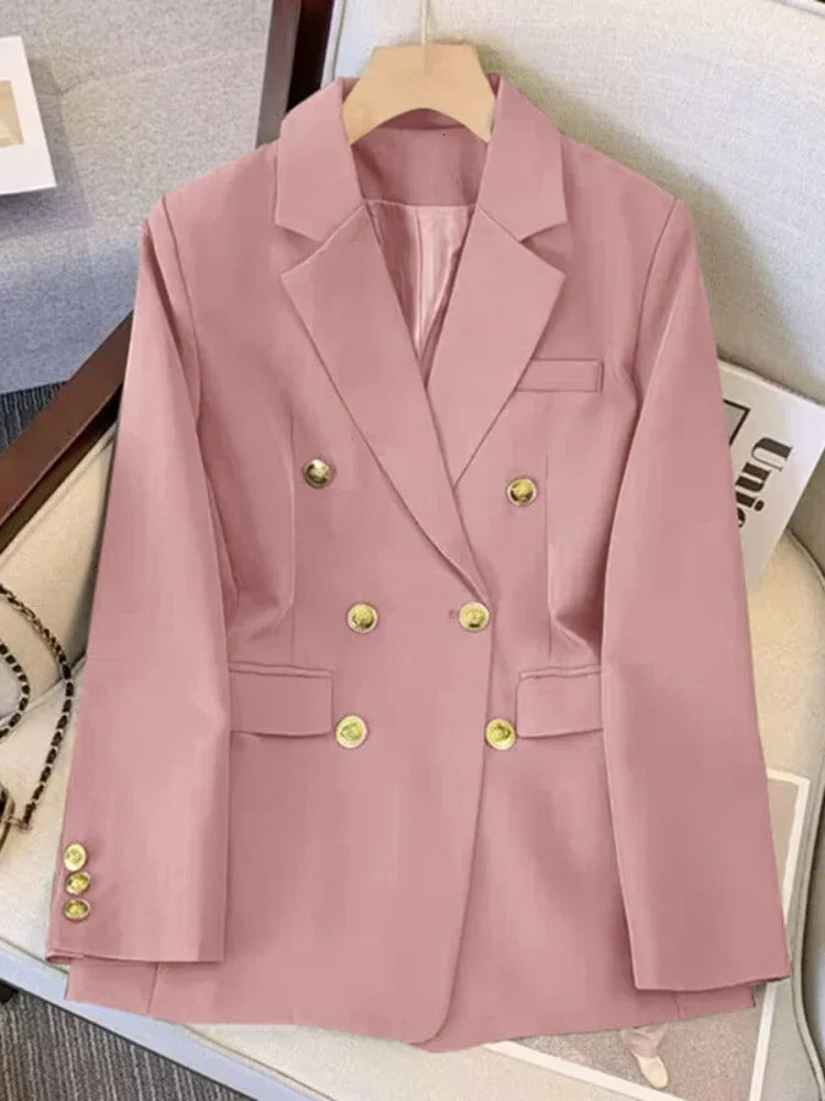 Blazer for Women Spring Autumn in Slim Korean Fashion Outerwears Loose Womens Jacket Office Lady Women Blazer Coats 240228