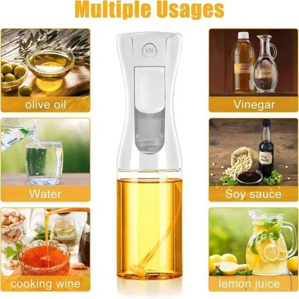 Glass Oil Sprayer 200ml 300ml Olive Oil Sprayer Spritzer Oil Dispenser Vinegar Bottle for Air Fryer Kitchen Cooking Baking BBQXJ241227
