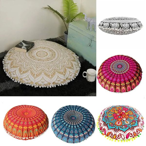 43x43cm Round Pattern Pillowcase Bohemian Cushion Cover Floor Printed Pillows For Home el Bar Car Decoration 240731