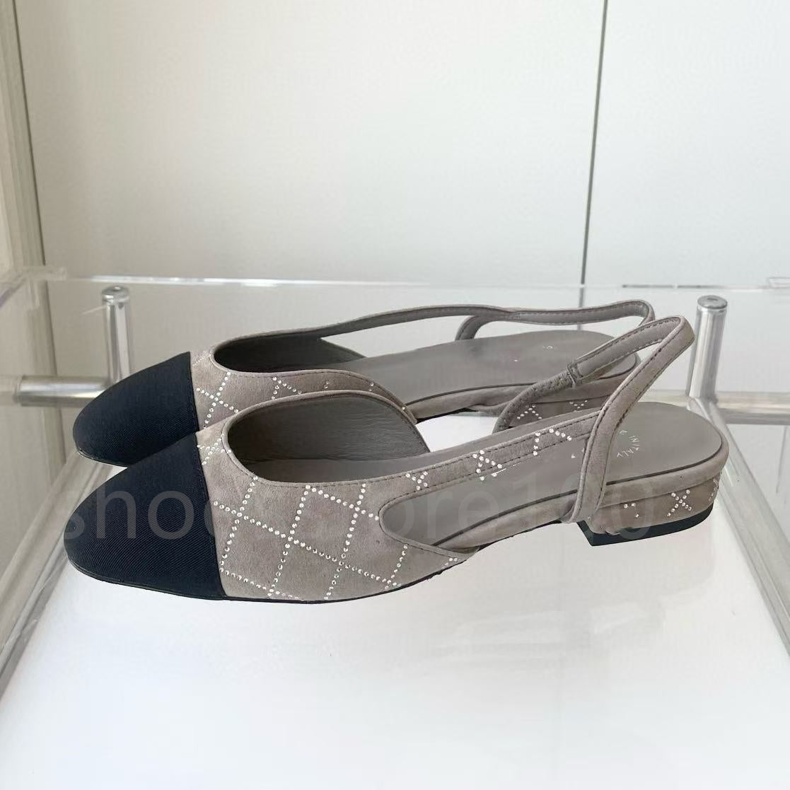 top Quality Classic leather Kitten heels Slingback thick Sandals pumps 6.5cm 9cmChunky block heels Dress shoes Women&#039;s luxury designers Sandals